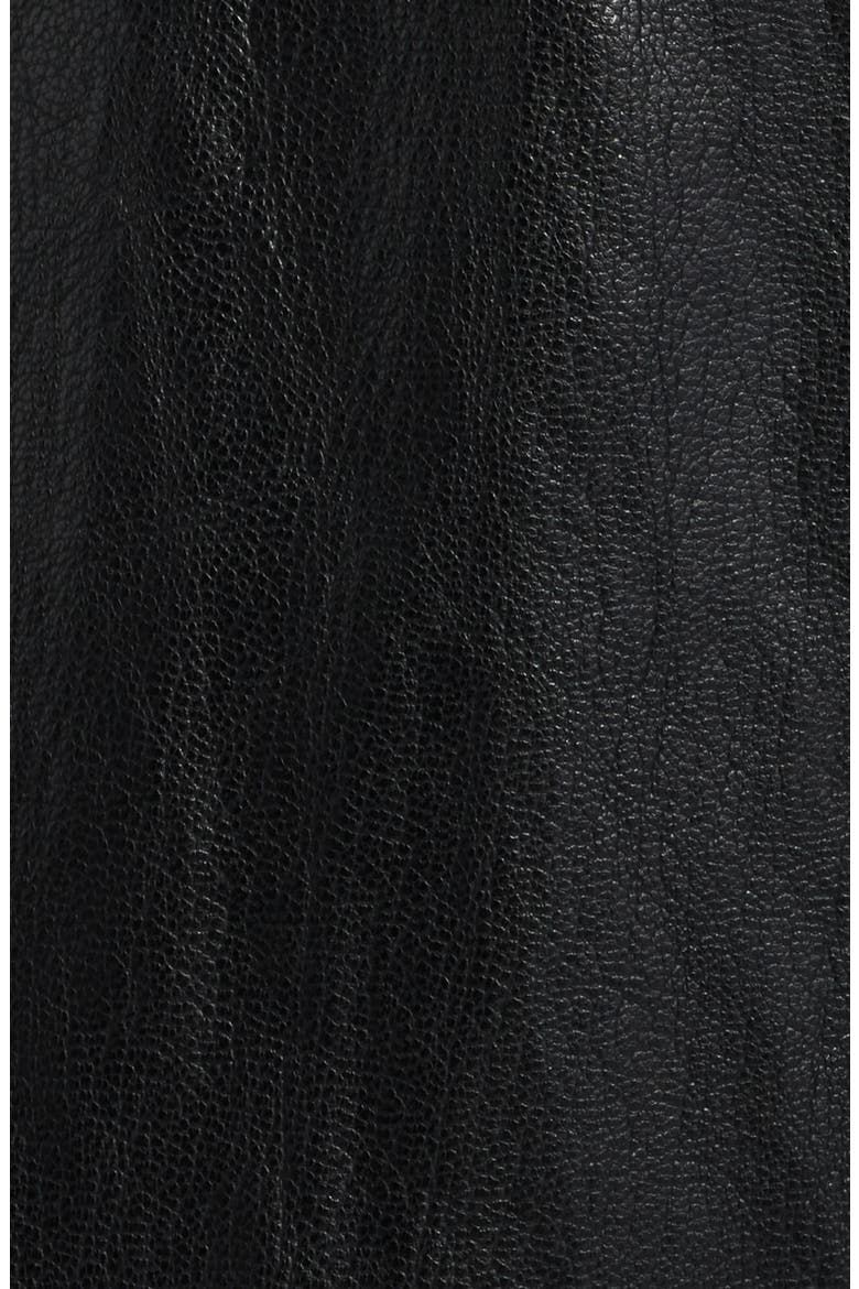 Rhea Faux Leather Midi Skirt, Alternate, color, BLACK