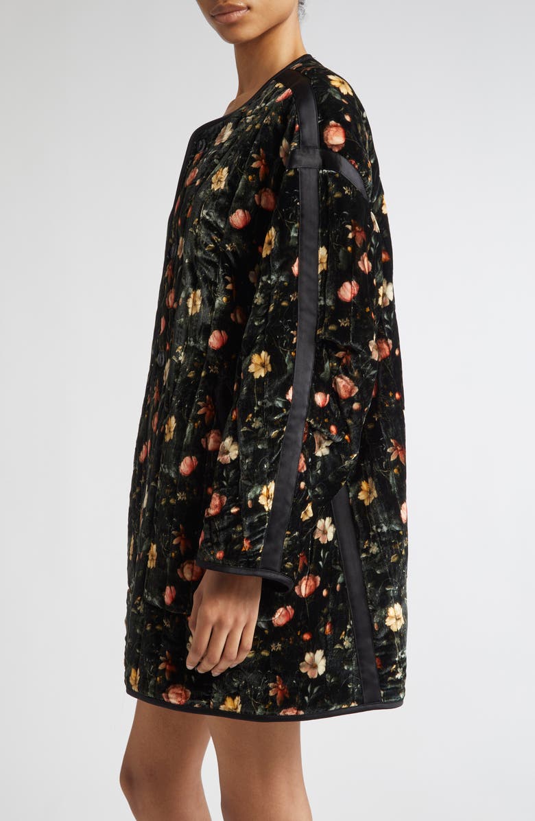 R13 Reversible Padded Taped Liner Coat, Alternate, color, Multifloral Black