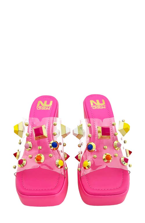 Ninety Union Palm Beach Wedge Sandal In Fuchsia