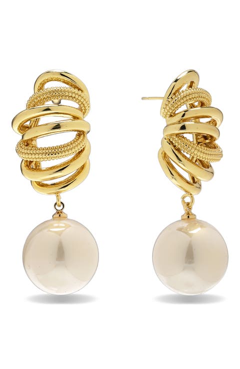 Calista Faux Pearl Drop Earrings