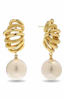 EYE CANDY LOS ANGELES Calista Faux Pearl Drop Earrings