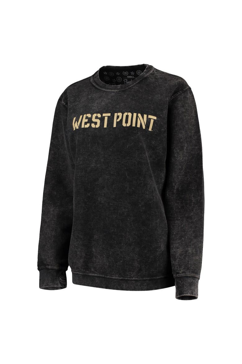 Women's Pressbox Black Army Black Knights Comfy Cord Vintage Wash Basic Arch Pullover Sweatshirt, Alternate, color, Black