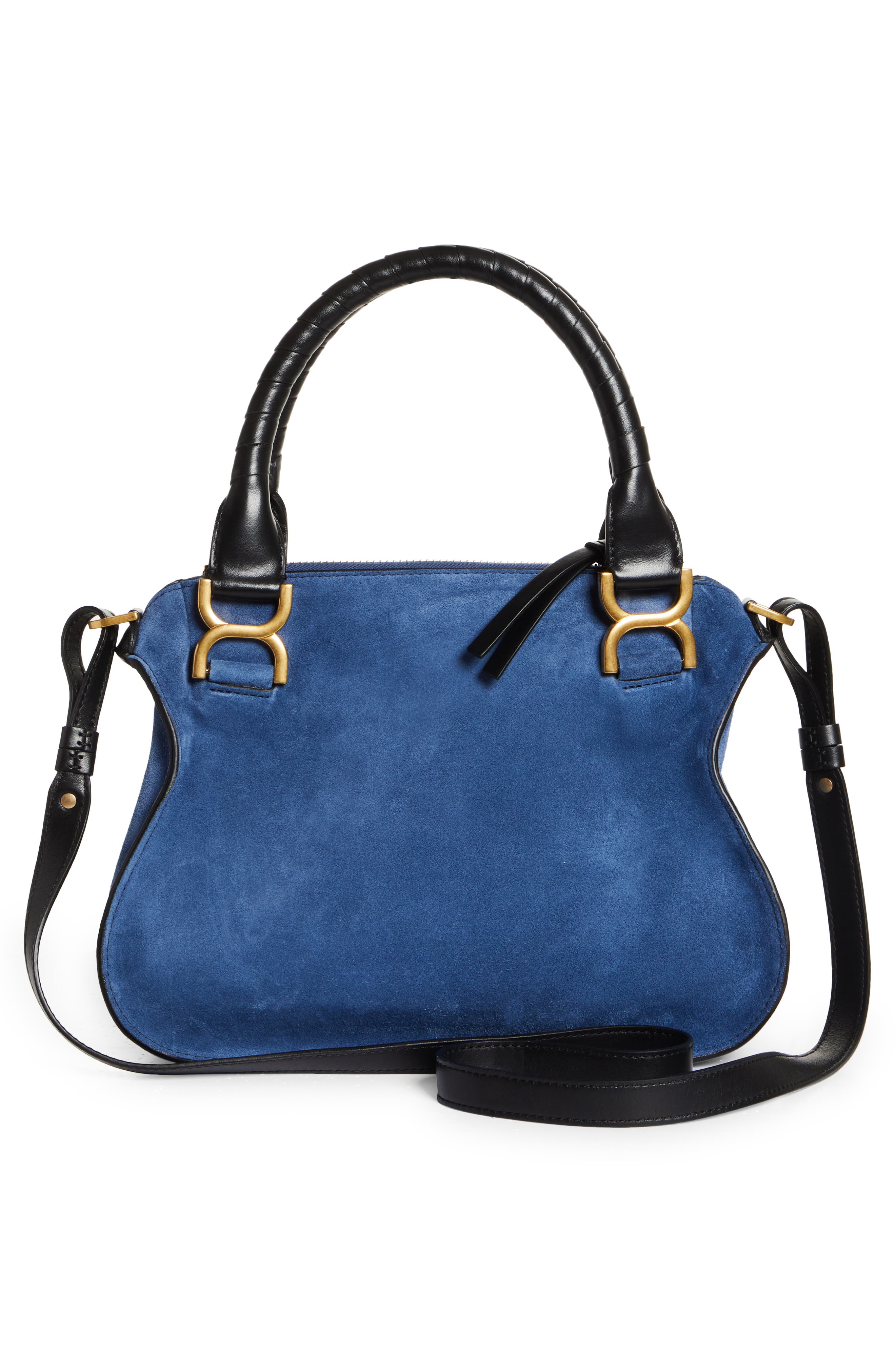 Chloé Small Marcie Bicolor Suede Satchel, Alternate, color, 