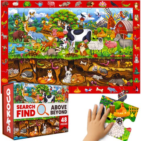 Giant Floor Puzzle Set for Kids - 48 Piece Jigsaw Puzzles