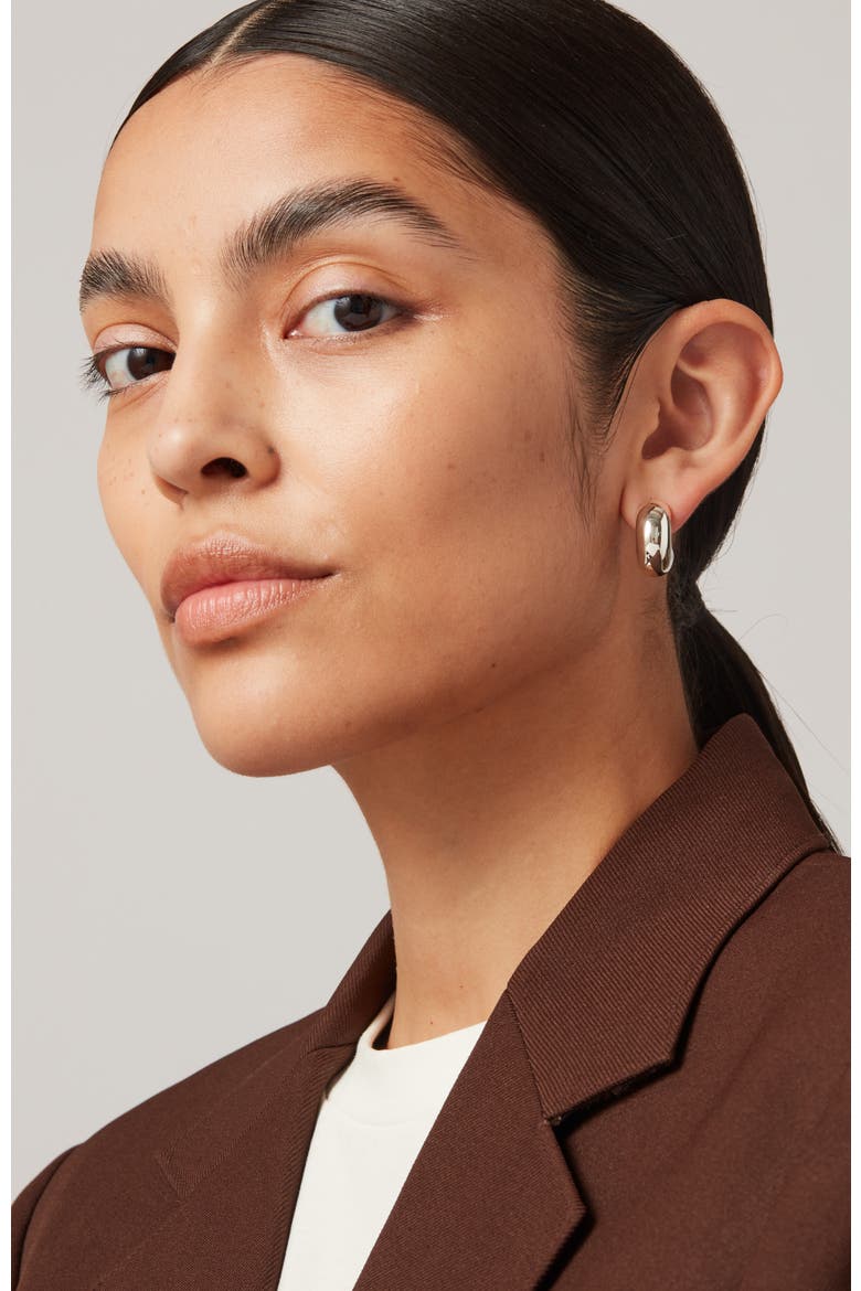 Tome Medium Hoop Earrings, Alternate, color, HIGH POLISH SILVER
