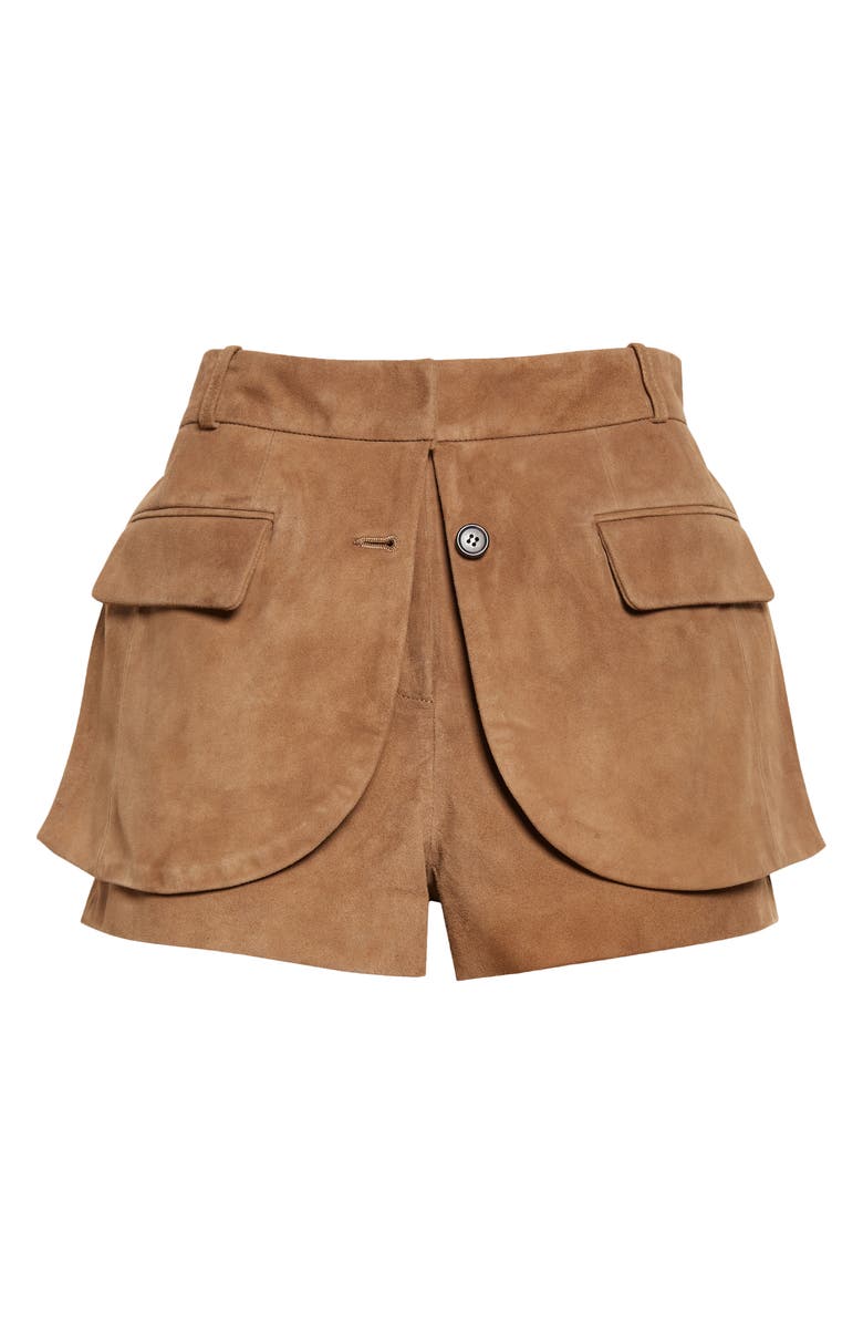 MONSE Jacket Hem Suede Shorts, Alternate, color,