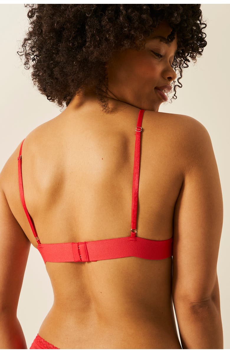 Stripe & Stare Lace Bralette & Original Knicker Set, Alternate, color, Hibiscus