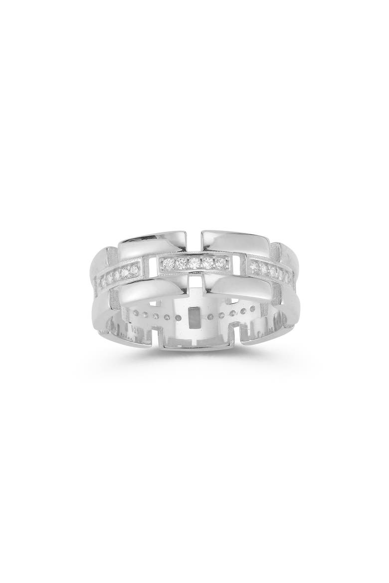 Link Band Ring, Main, color, SILVER
