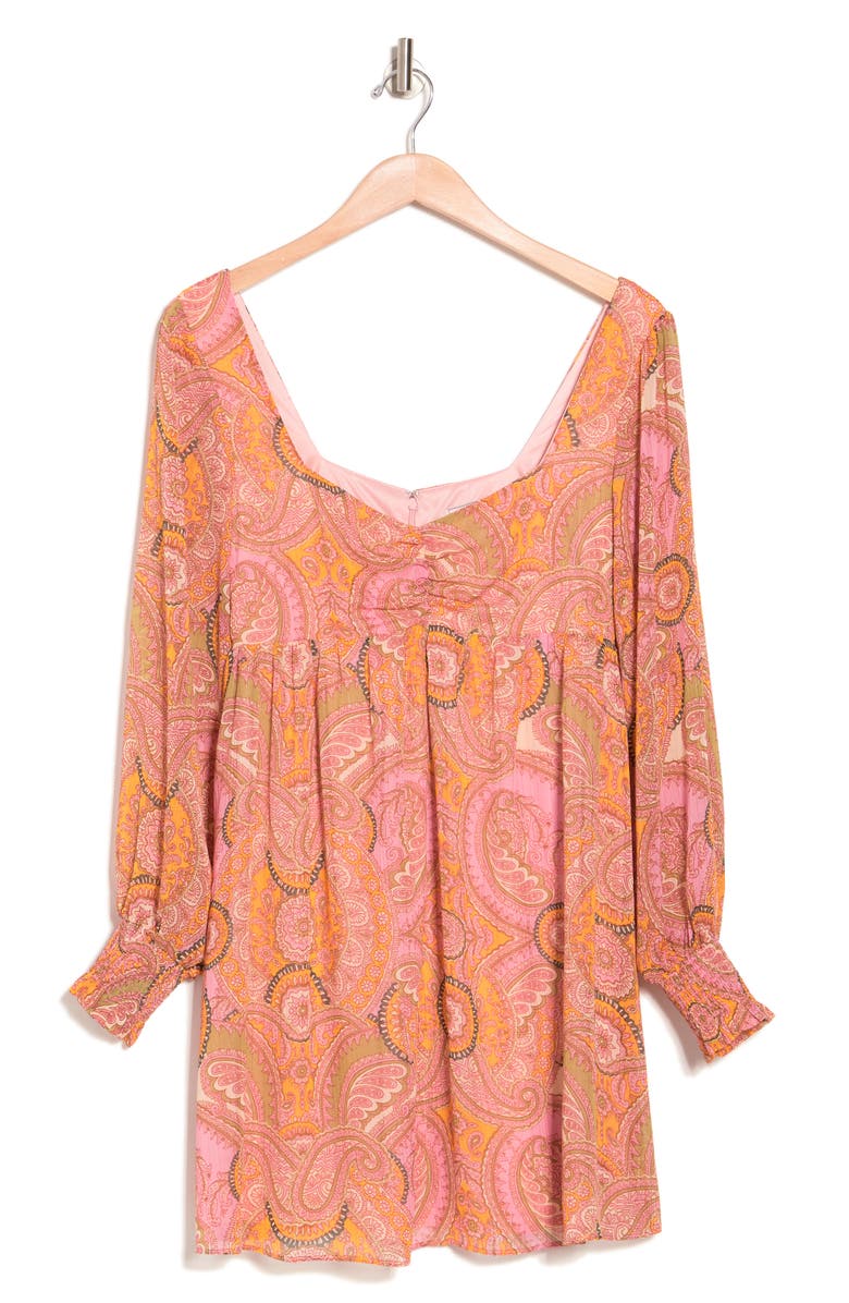 BCBGeneration Lurex Chiffon Babydoll Dress, Alternate, color,