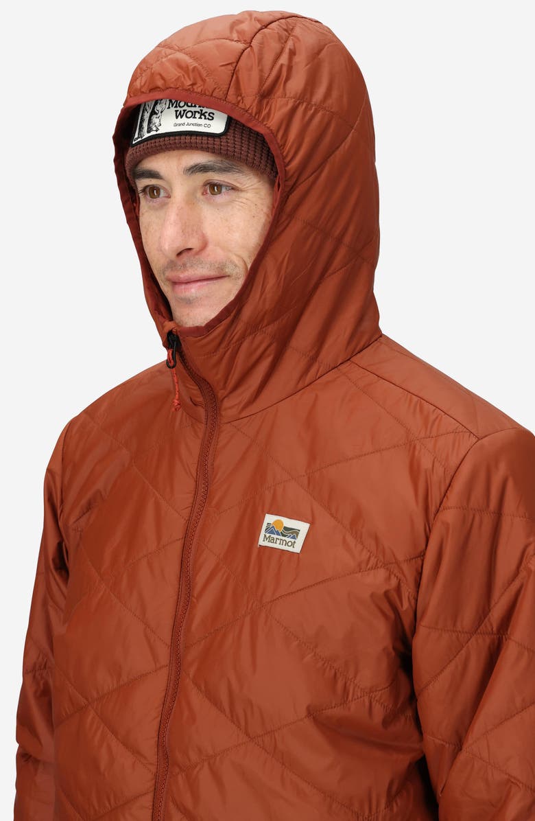Marmot Onward Water Repellent Insulated Hooded Jacket, Alternate, color, Pecan