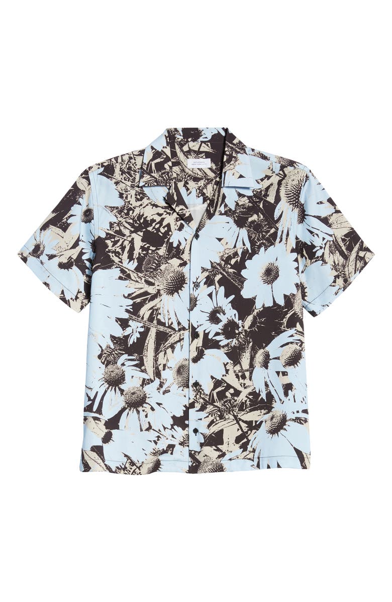 Saturdays NYC Canty Daisy Print Short Sleeve Button-Up Camp Shirt, Alternate, color, 