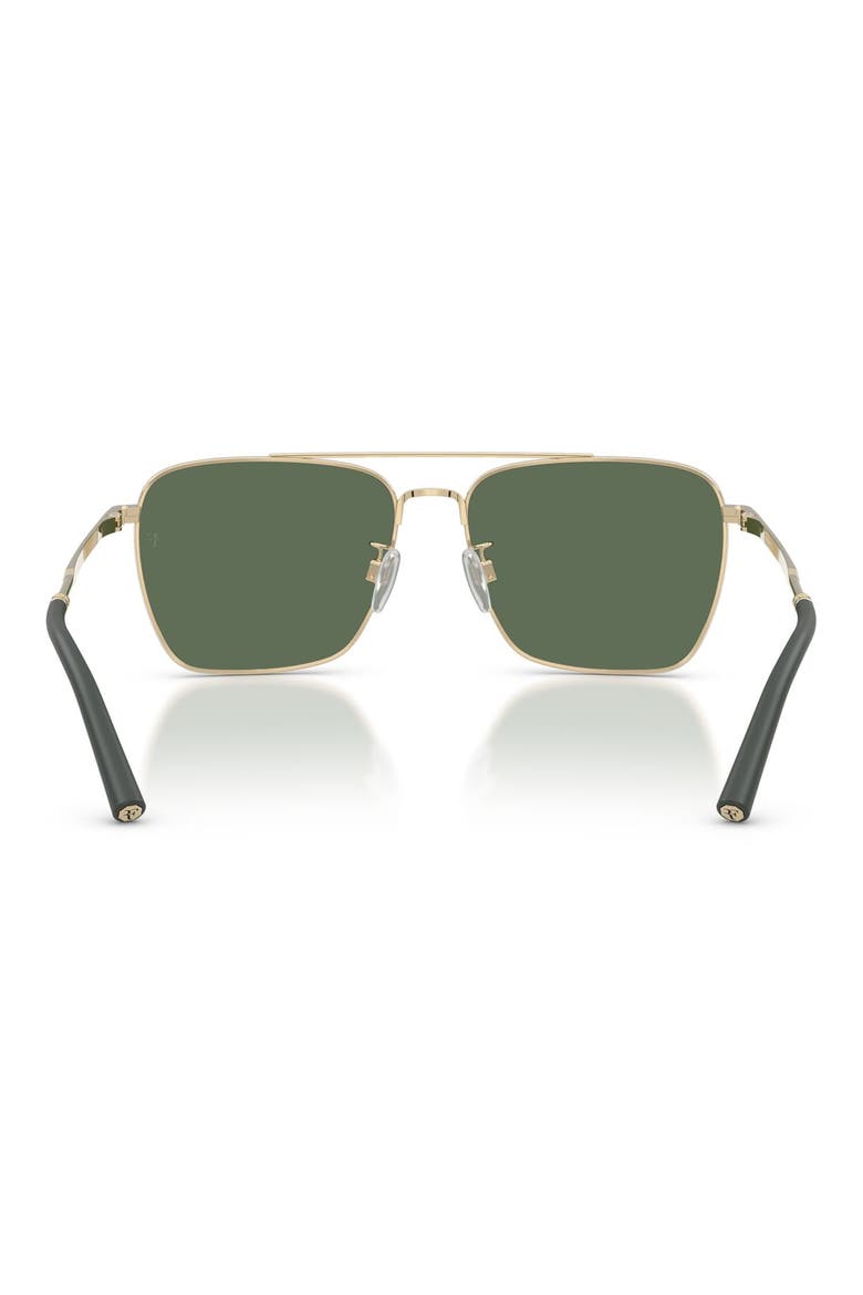 x Roger Federer R-15 Polarized 56mm Square Sunglasses, Alternate, color, BRUSHED GOLD / POLAR