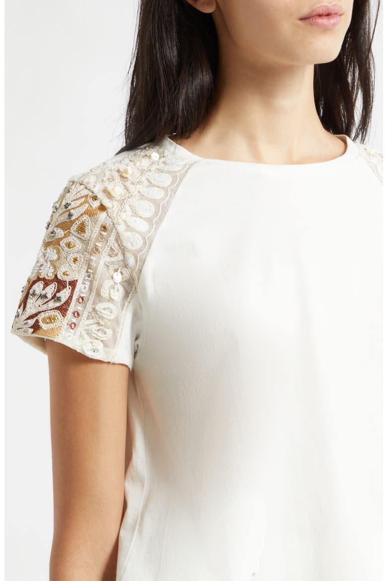 Tyler Sequin Embroidery Detail Cotton T-Shirt, Alternate, color, COFFEE COMBO