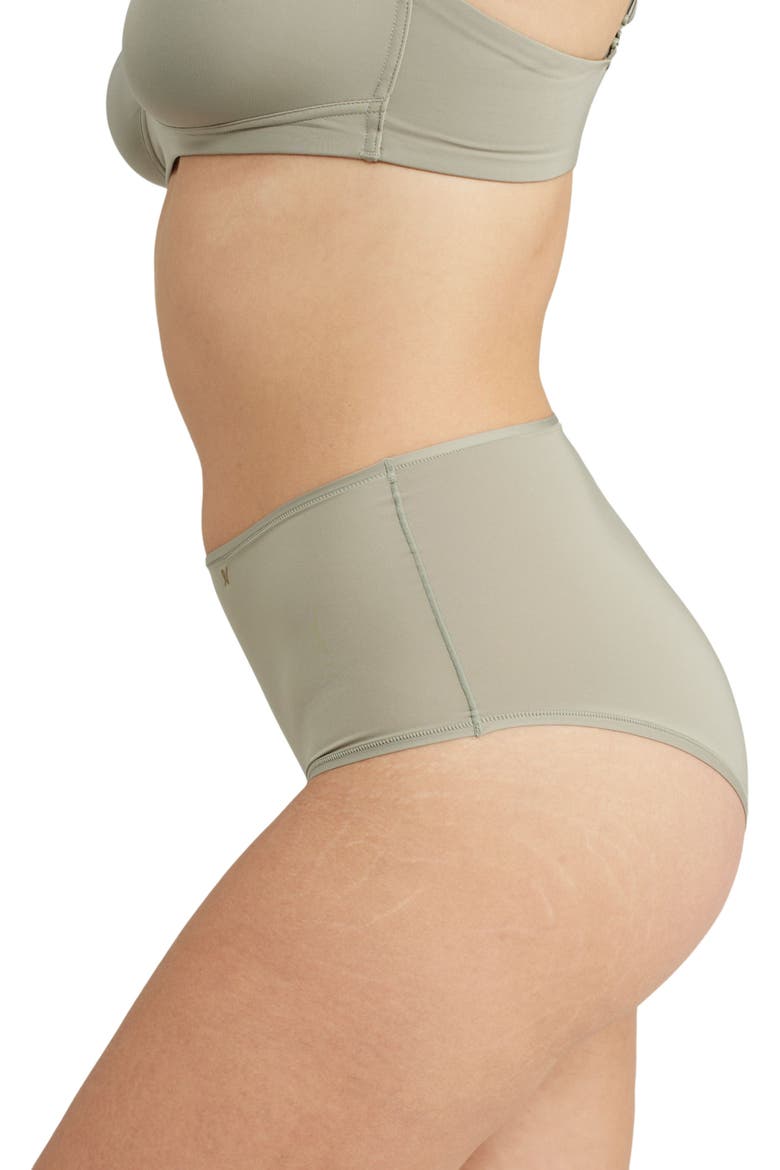The Stretch High Waisted Brief, Alternate, color, SAGE GREEN
