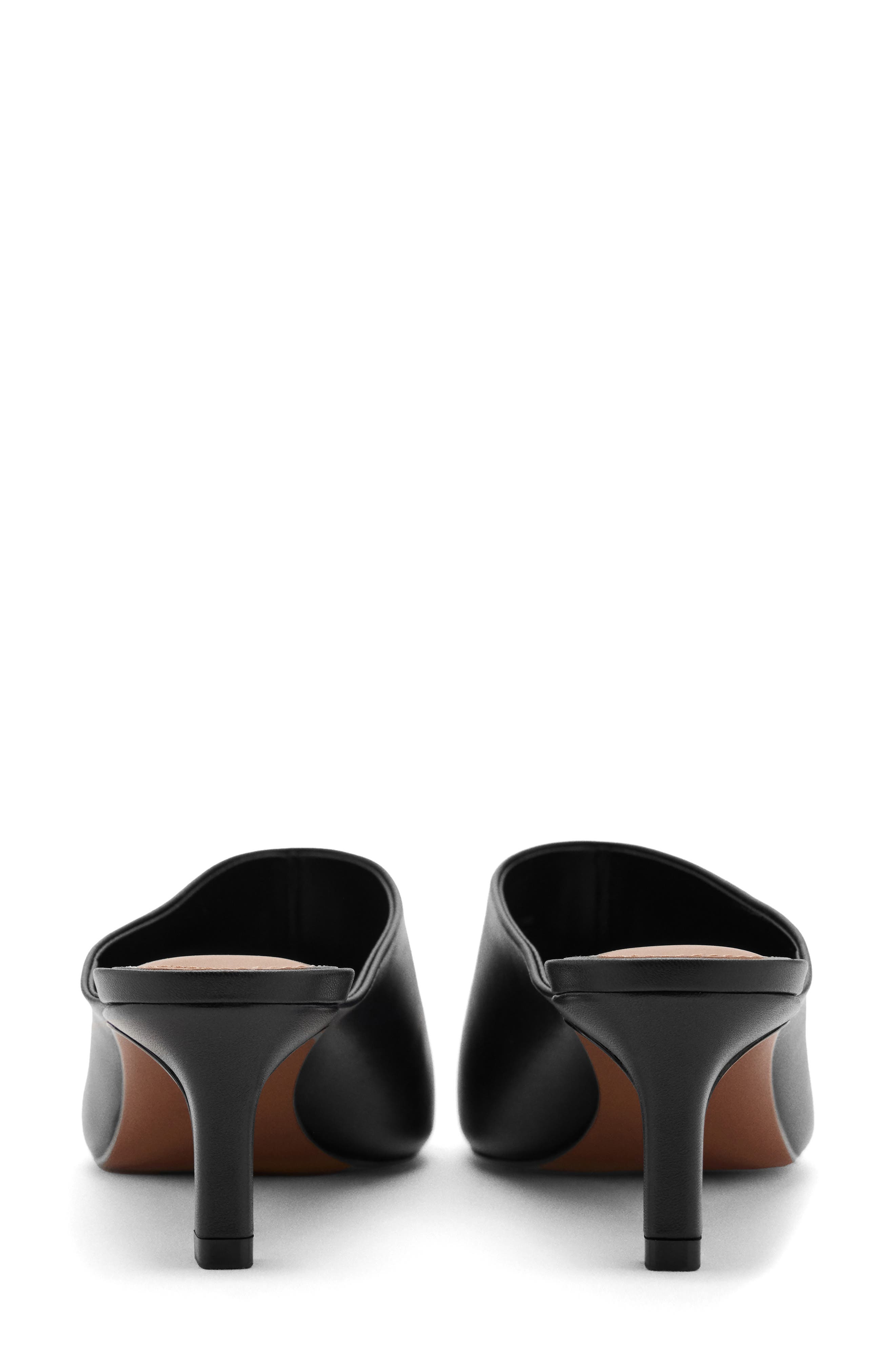Leather Heeled Mule, Alternate, color, BLACK