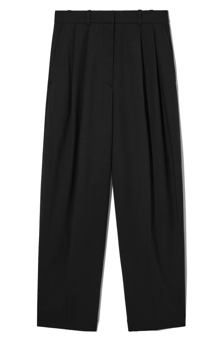 COS Double Pleat Wool Trousers, Alternate, color,