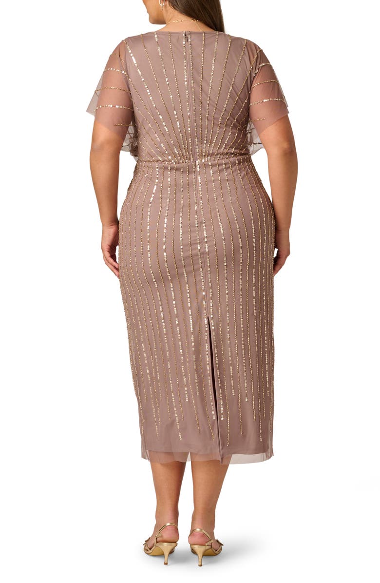 Adrianna Papell Beaded Cocktail Dress, Alternate, color, Stone