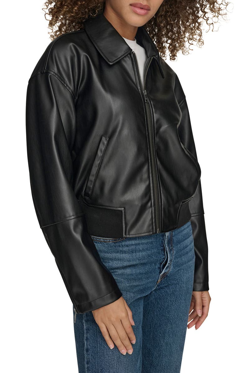Levi's<sup>®</sup> Faux Leather Bomber Jacket, Alternate, color, Black