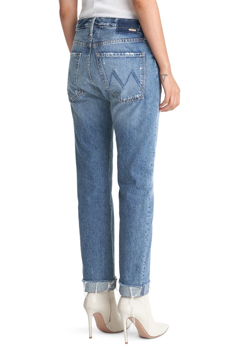 MOTHER The Scrapper High Waist Frayed Cuff Ankle Jeans, Alternate, color,