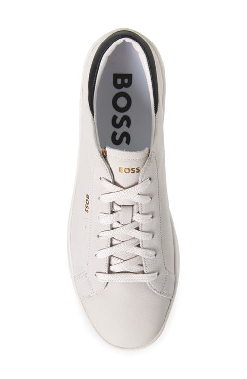 Hugo Boss Boss Belwar Low Top Pebbled Leather Sneaker In Multi