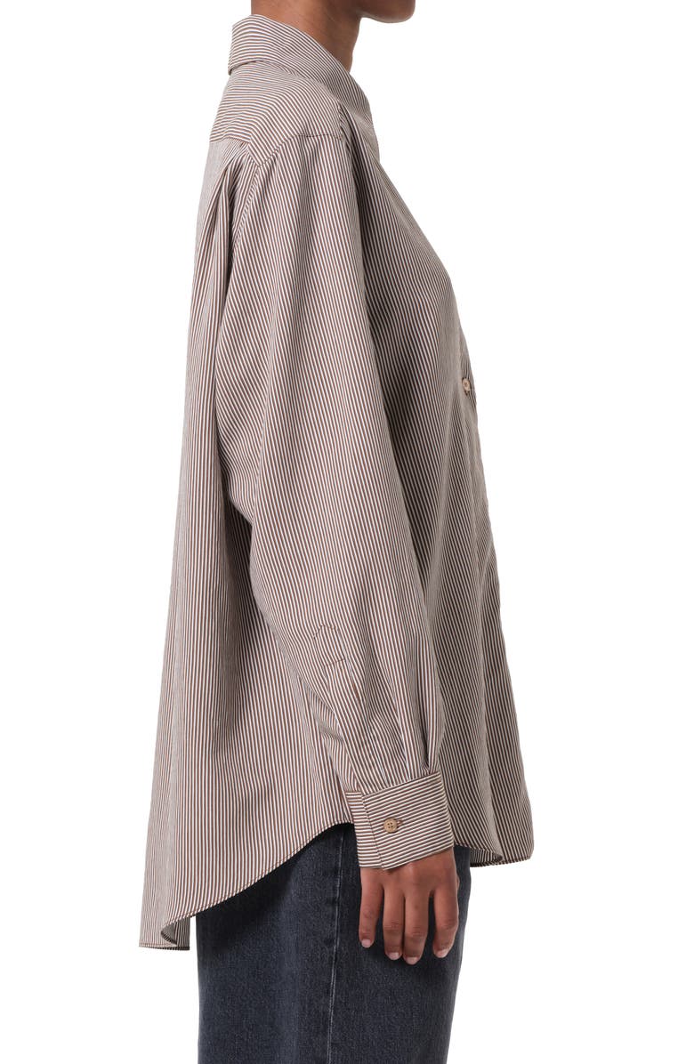 AGOLDE Aris Stripe Asymmetric Button-Up Shirt, Alternate, color, Jakarta Stripe