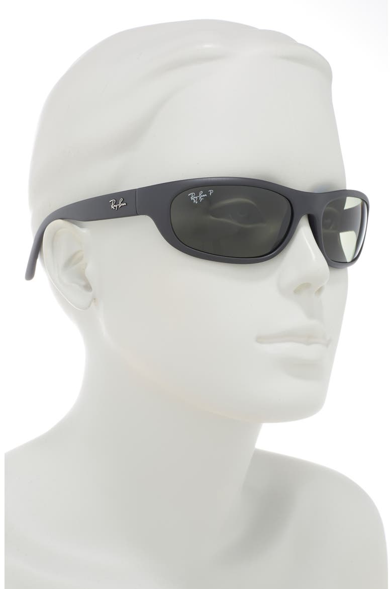60mm Predator Polarized Wrap Sunglasses, Alternate, color, MATTE BLK