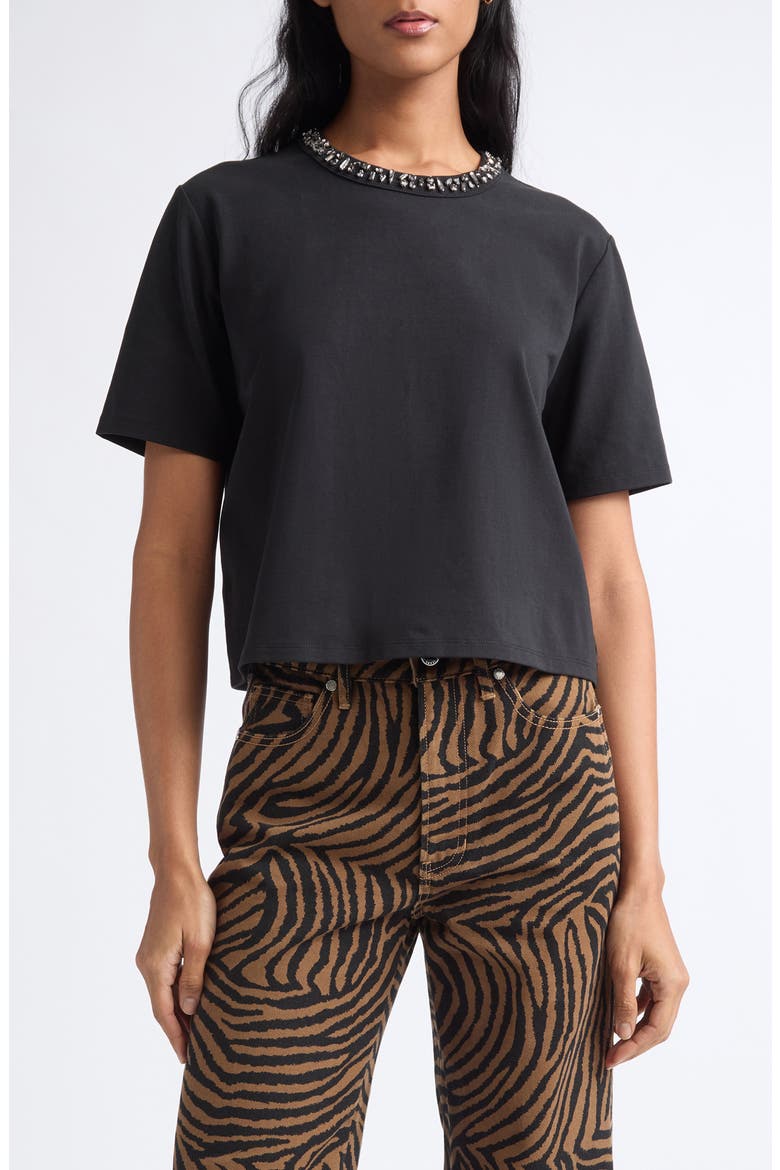Sebastian Embellished Jewel Neck T-Shirt, Main, color, BLACK