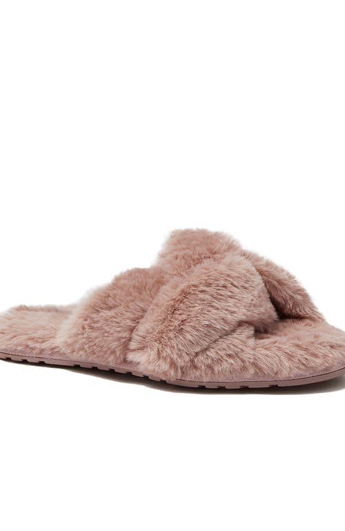 Lands' End Fluffy Slide House Slippers In Light Dusty Pink