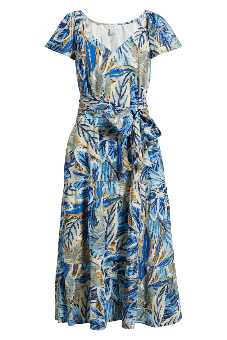 Frond Grove Print Dress, Alternate, color, CROISSANT