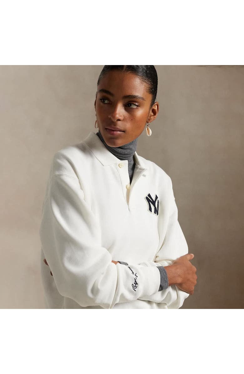 Polo Ralph Lauren White Yankees  Fleece Polo, Alternate, color, 