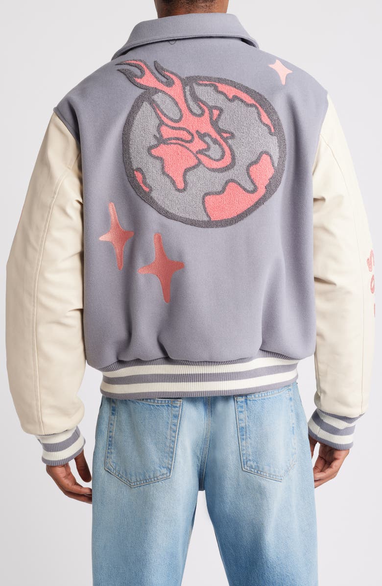 PacSun LA Crash Oversize Varsity Jacket, Alternate, color, 