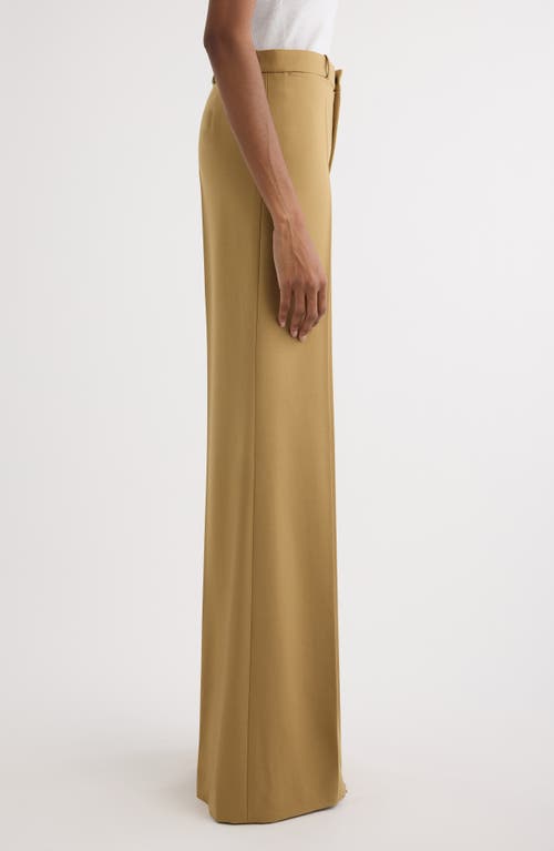 Chloé Wool Grain De Poudre Flare Leg Pants In Nut