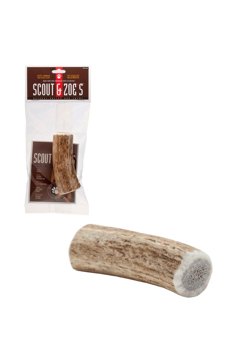Scout & Zoe's Elk Antler, Medium, Dog Chew, 15 to 30lb Breeds, Heavy Chewers, Alternate, color, Multicolored