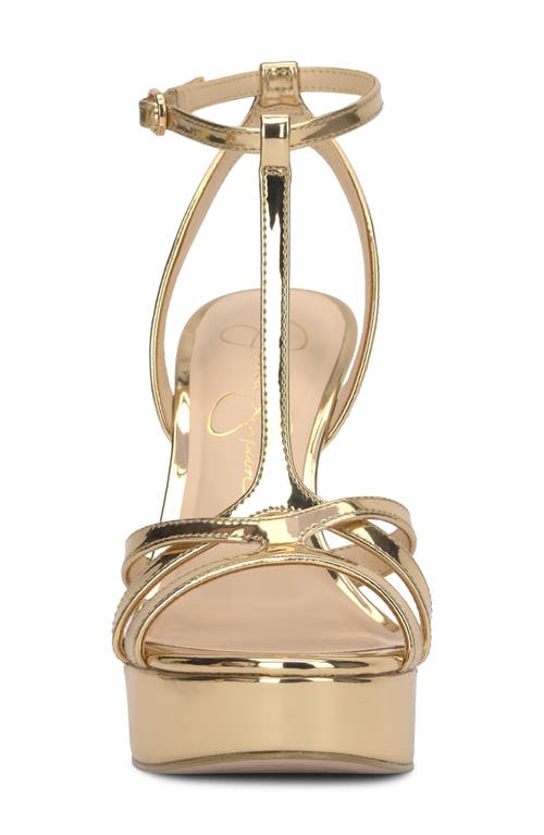 Jessica Simpson Sippete T-strap Platform Sandal In Gold