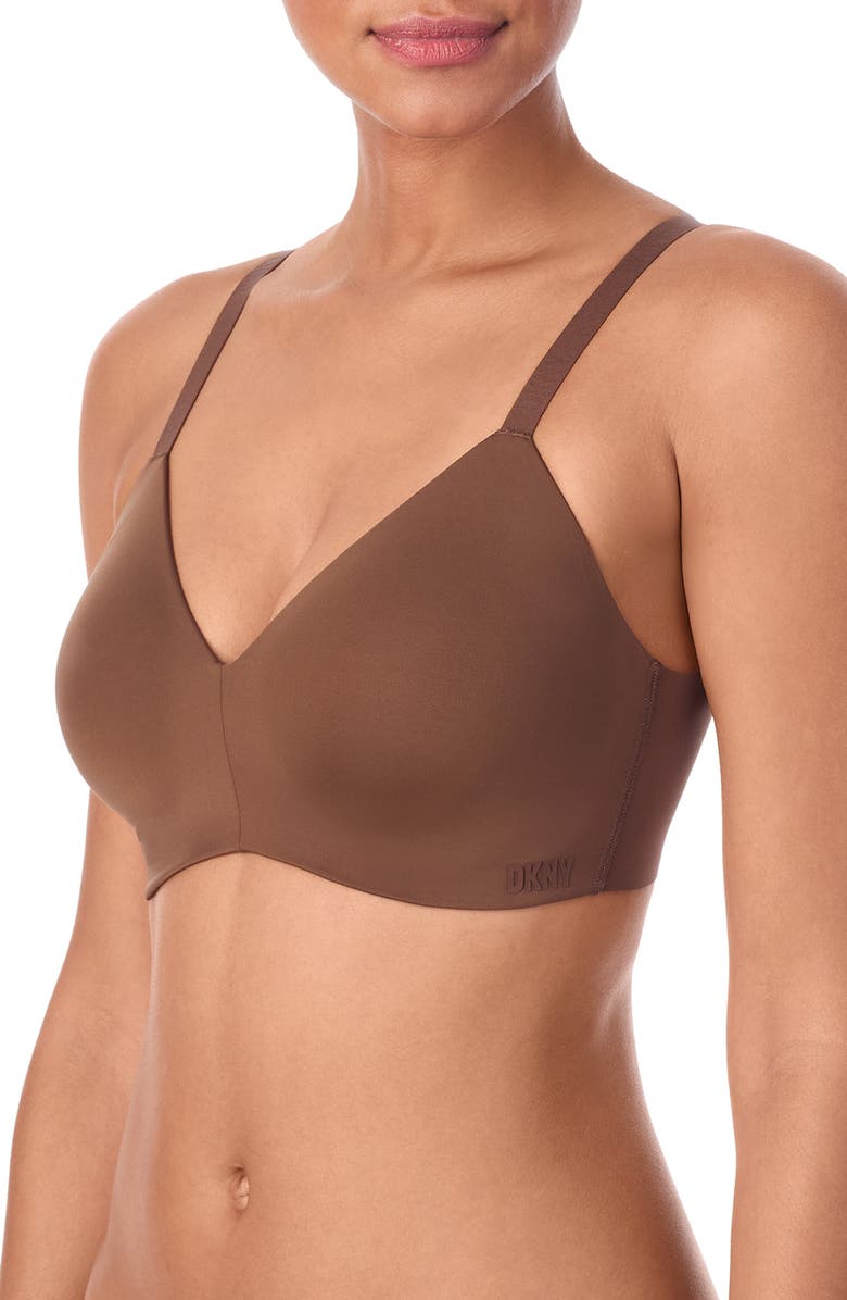 DKNY Active Comfort Bra, Alternate, color, Chocolate