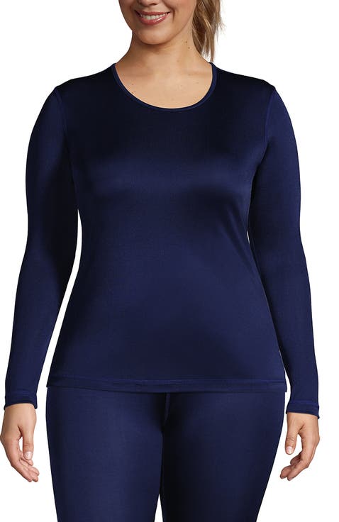 Silk Interlock Long Sleeve Crewneck Long Underwear Top