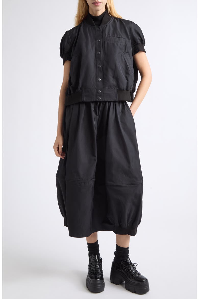 Maxi Bomber Skirt, Alternate, color, BLACK