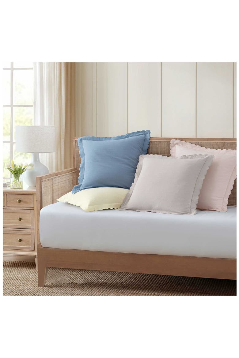 Signature Scallop Set of 2 Euro Pillow Shams, Alternate, color, CHINCHILLA GREY