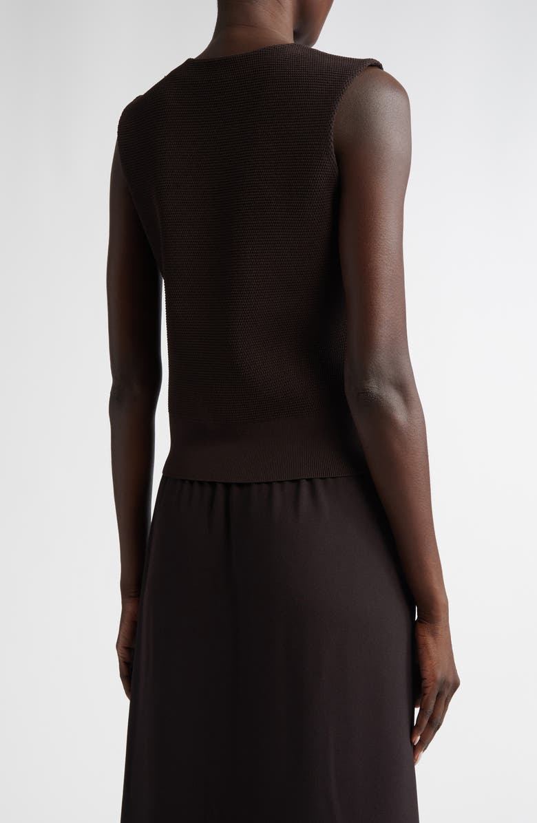 St. John Collection Sleeveless Piqué Sweater, Alternate, color, 