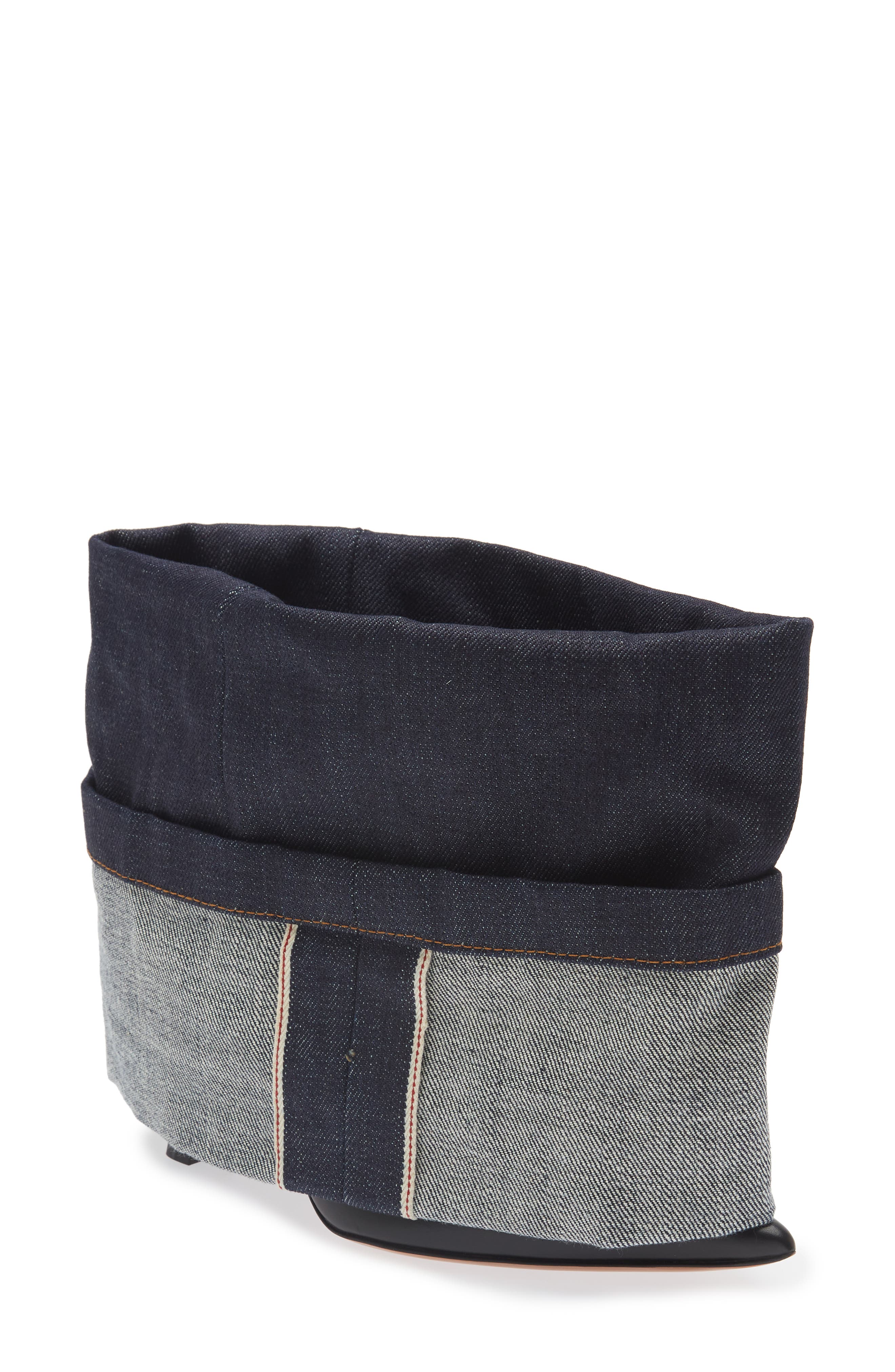 Loewe Denim Cuff Pointed Toe Bootie, Main, color, 