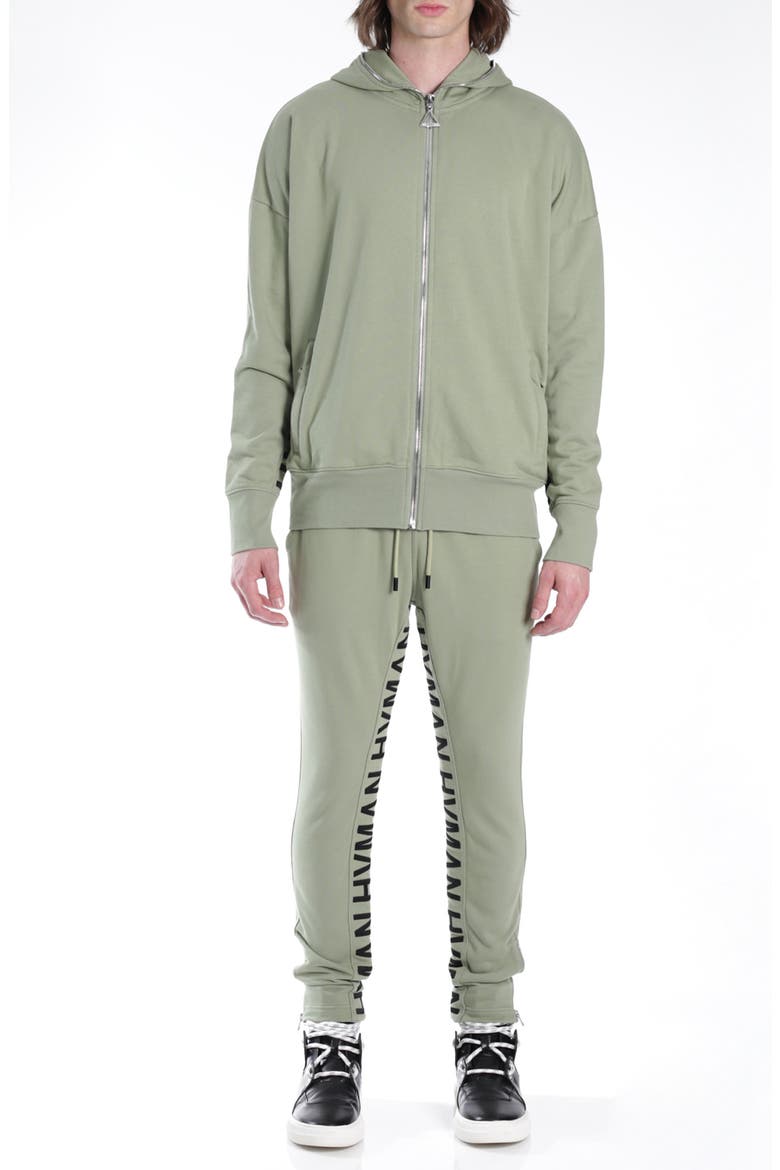 Logo Zip Hoodie, Alternate, color, GREEN