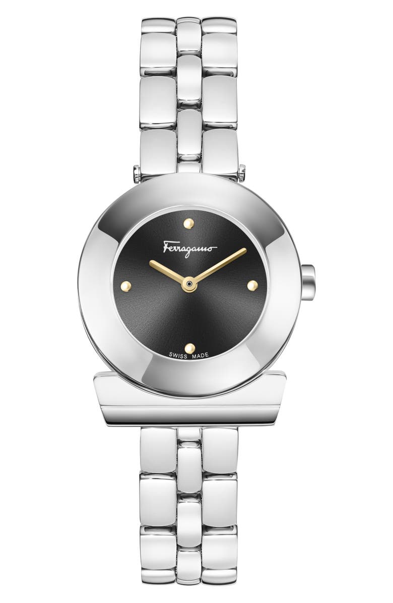 FERRAGAMO Gancino Bracelet Watch, 27mm, Main, color, Stainless Steel