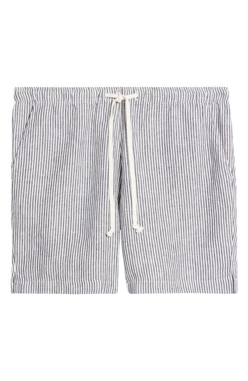 Alex Crane  Bo Linen Drawstring Shorts In Lines
