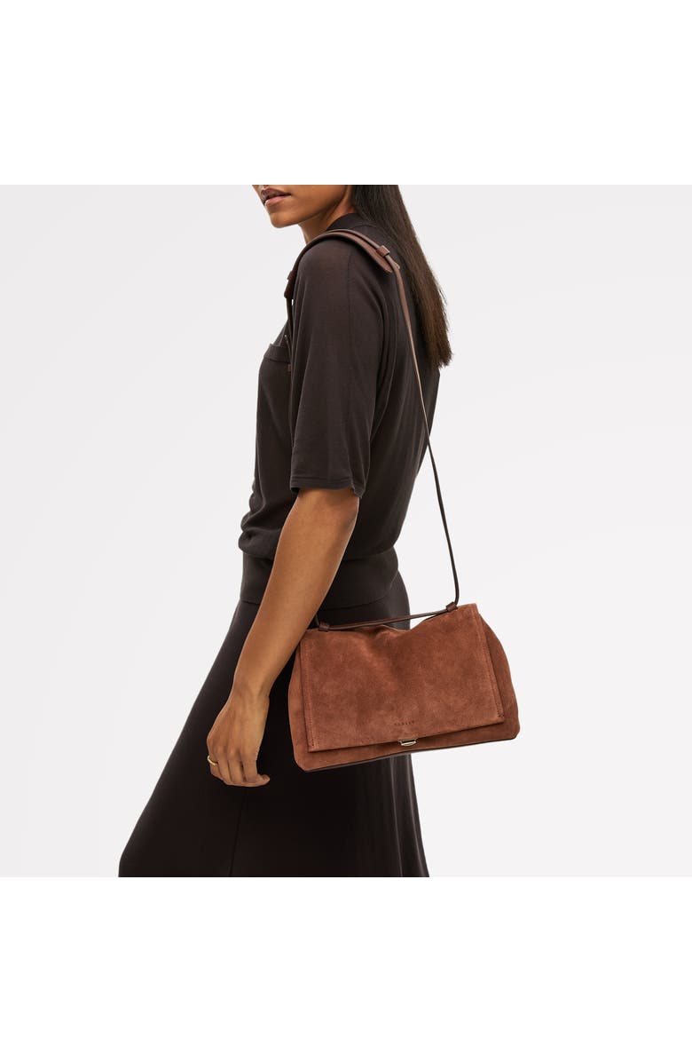 Radley Mercer Street - Suede Medium Flapover Shoulder Bag, Alternate, color, Russet