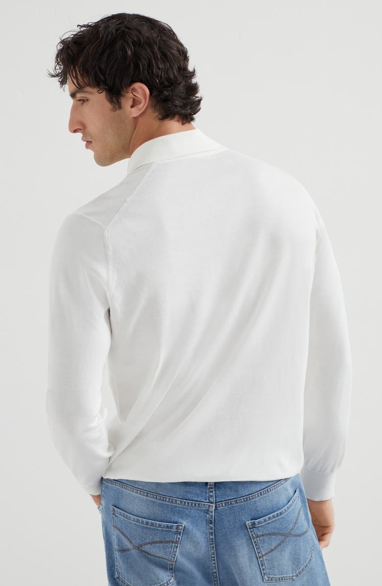 Brunello Cucinelli Polo-style sweater, Alternate, color, Panama