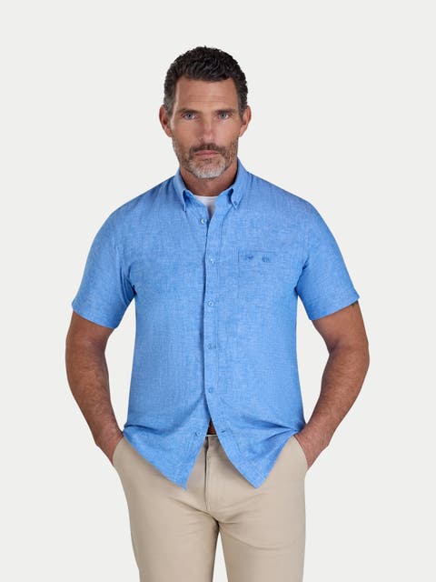 Short Sleeve Linen Blend Shirt