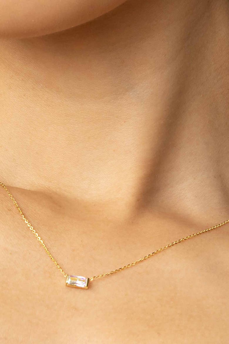 14K Yellow Gold Fresco Baguette Bold Pendant Necklace, Alternate, color, Yellow Gold