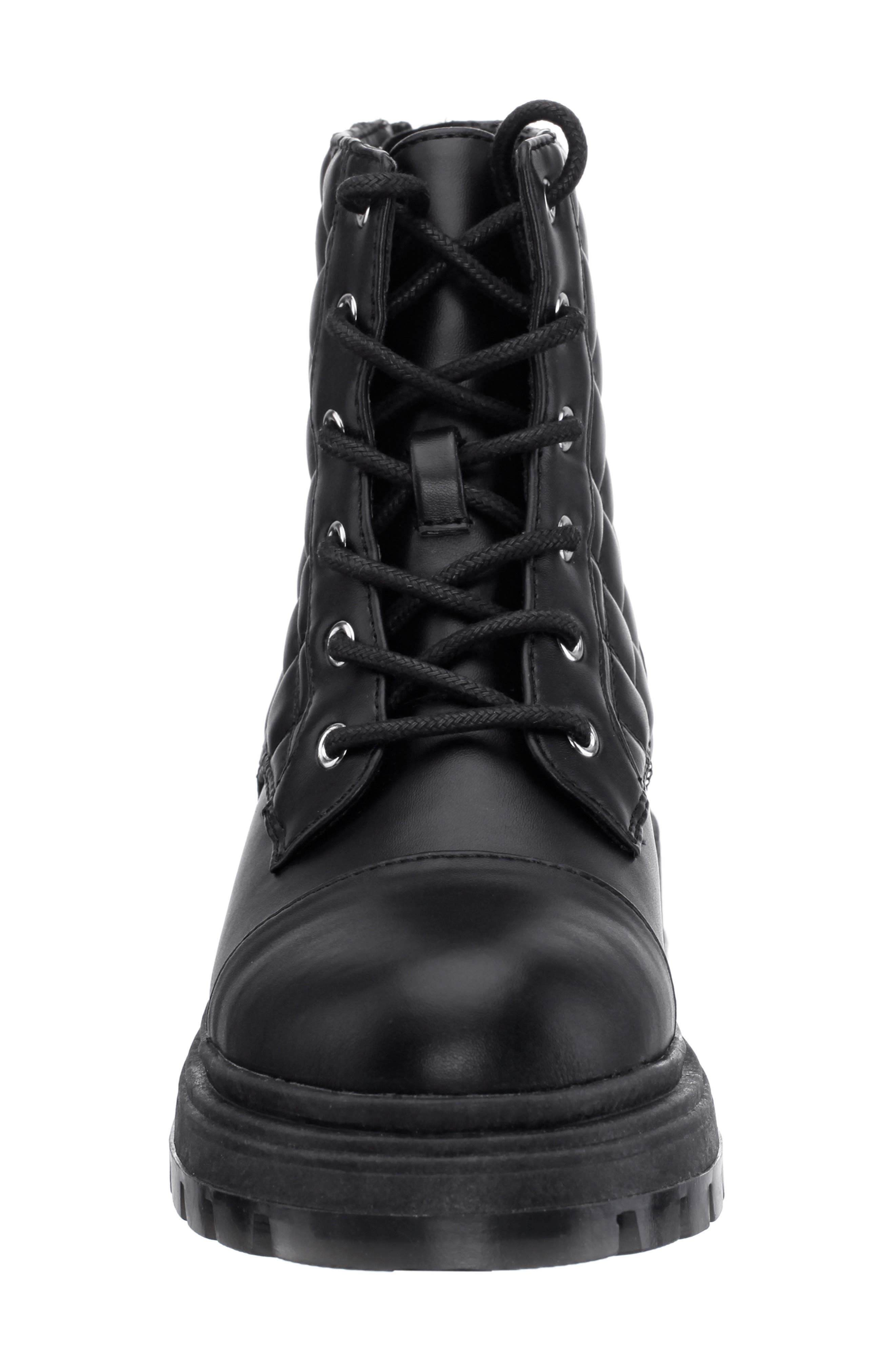 Nina Kids' Diana Combat Boot, Alternate, color, Black Smooth