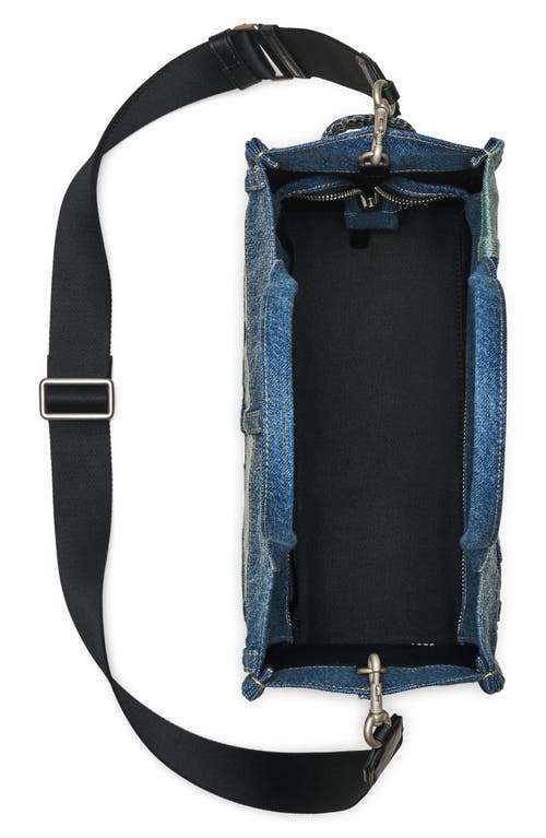 Marc Jacobs The Deconstructed Denim Medium Tote Bag In Indigo Multi