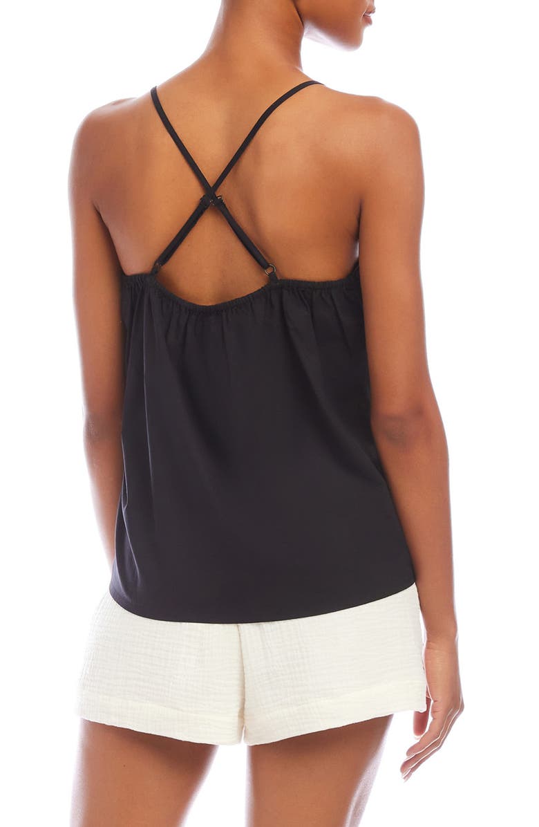 FIFTEEN TWENTY Marian Embroidered Cotton Camisole, Alternate, color, Black